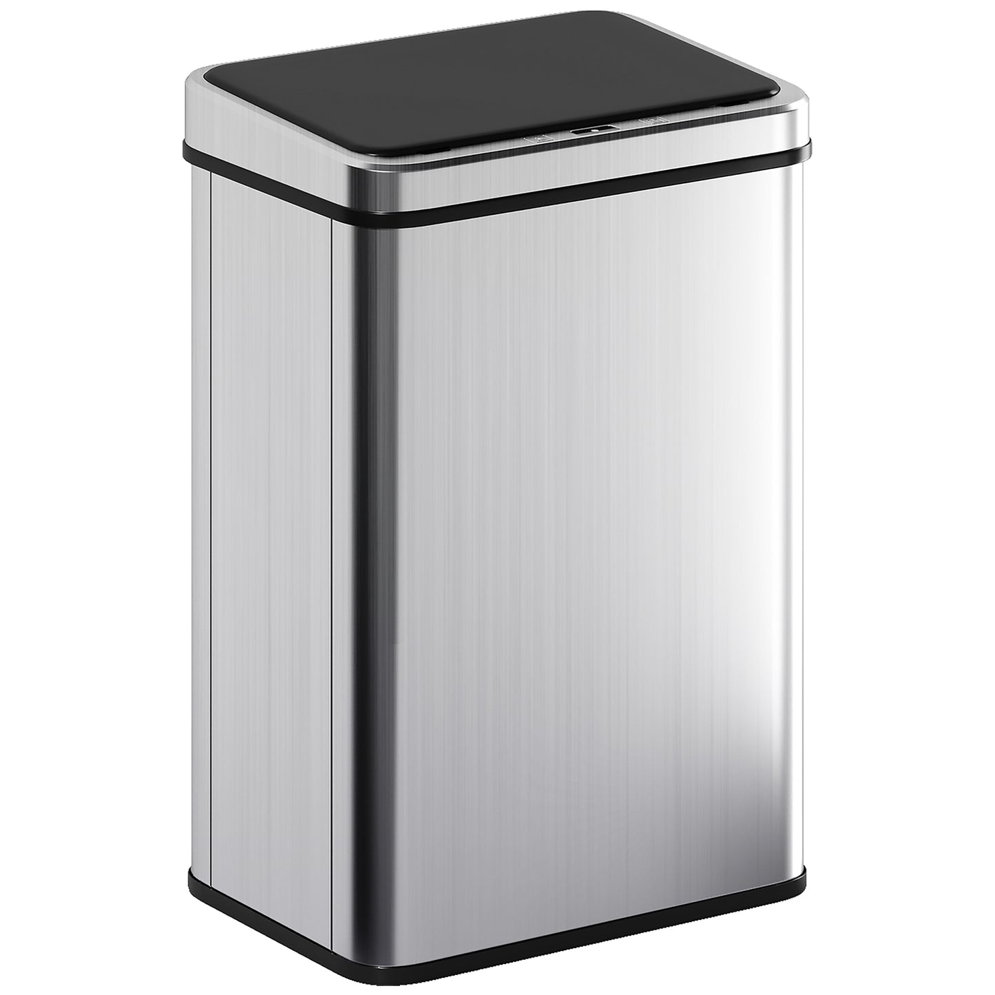 HOMCOM 40L Sensor Bin with Quiet Lid, Automatic Touchless Motion Sensor Kitchen Bin with Fingerprint Resistant Stainless Steel, Silver Tone
