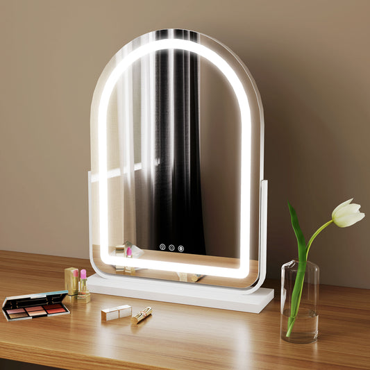 HOMCOM 43 x 59cm LED Vanity Mirror with Adjustable Colour - White