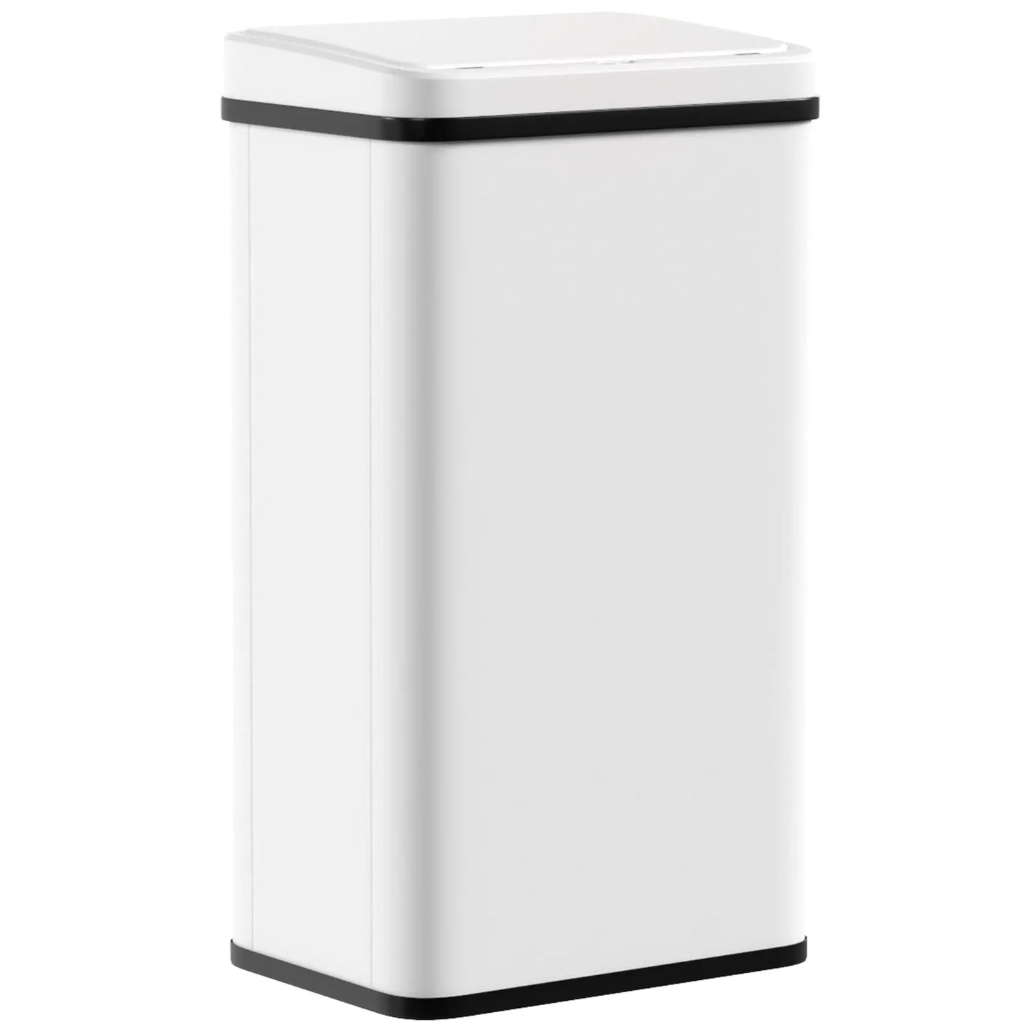 HOMCOM 50L Motion Sensor Kitchen Bin with Soft-Close Lid, Stainless Steel Automatic Touchless Bin, White