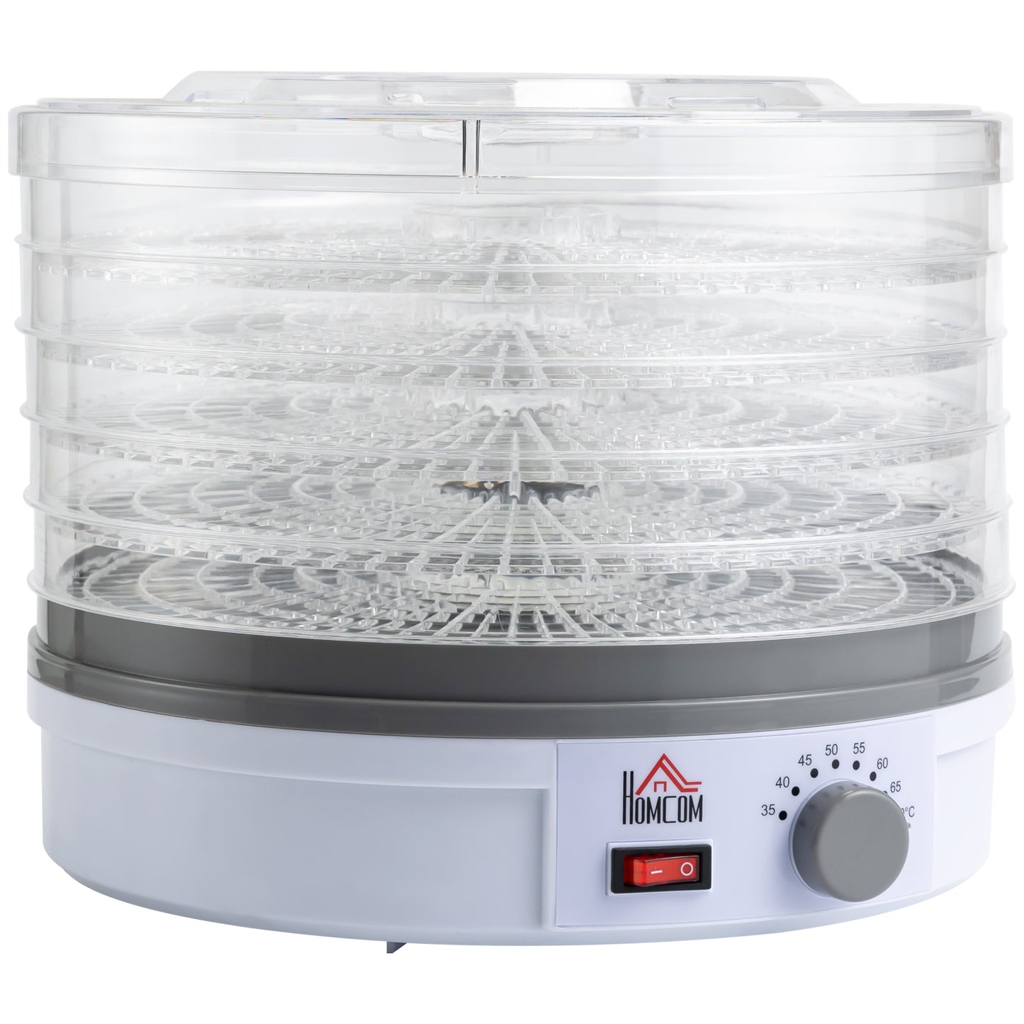HOMCOM 5 Tier Food Dehydrator, 245W Food Dryer Machine with Adjustable Temperature for Drying Fruit, Meat, Vegetable, White