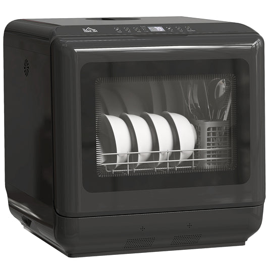 HOMCOM 6L Five-Mode Kitchen Tabletop Dishwasher - Black