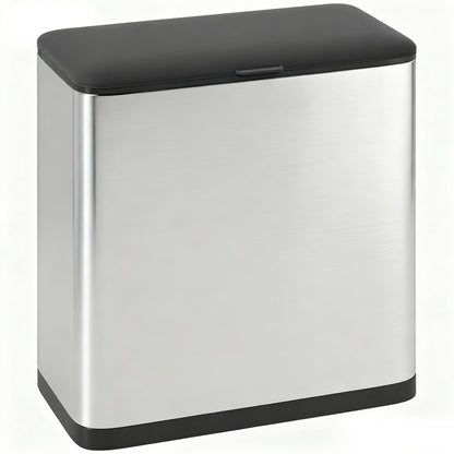 HOMCOM 8L Hanging Kitchen Bin, Rubbish Bin with Lid & Removable Inner Bucket for Under Cabinet, Under Sink, Office
