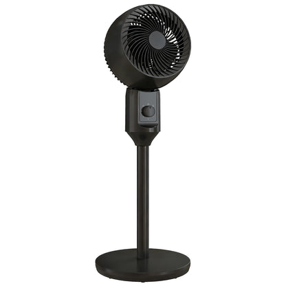 HOMCOM Air Circulator Fan Pedestal Cooling Fan with 3 Speed & Carry Handle, Black