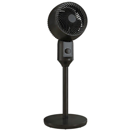 HOMCOM Air Circulator Fan Pedestal Cooling Fan with 3 Speed & Carry Handle, Black