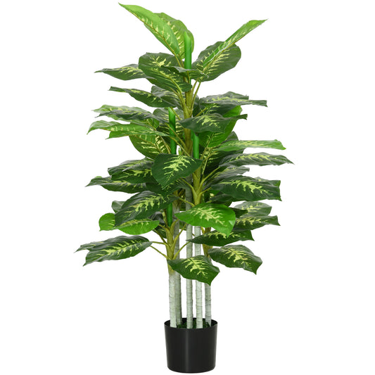 HOMCOM Artificial Evergreen Tree Fake Decorative Plant in Nursery Pot for Indoor Decor