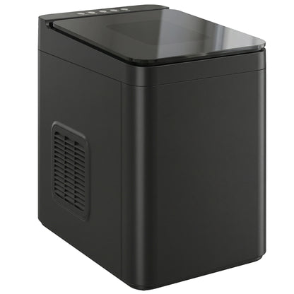 HOMCOM Countertop Ice Maker Machine Self-Cleaning Compact Ice Machine with Ice Scoop & Basket, Black
