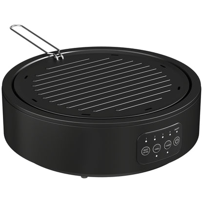 HOMCOM Electric Ceramic Hob with Grill Plate, Multifunctional with 4 Heat Levels for All Type Pot