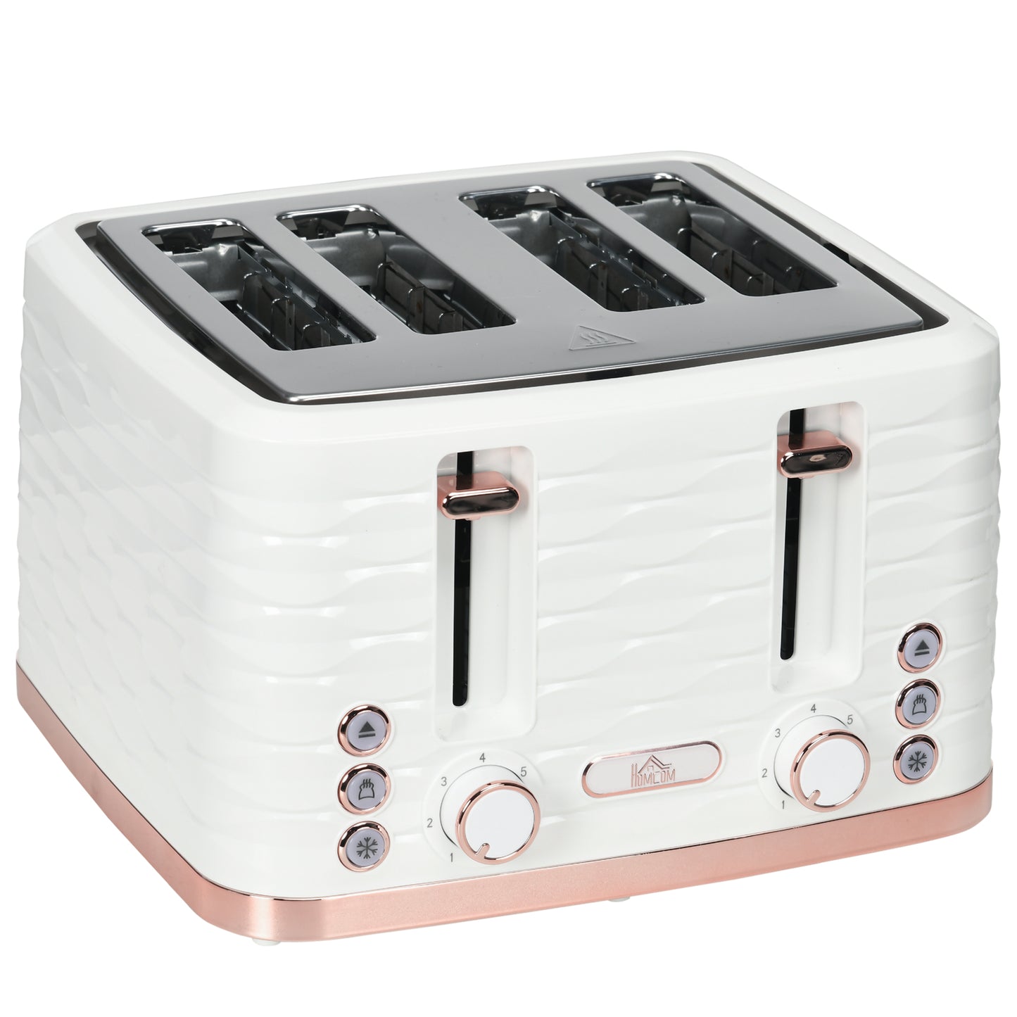 HOMCOM Four-Slice Rippled Toaster - White