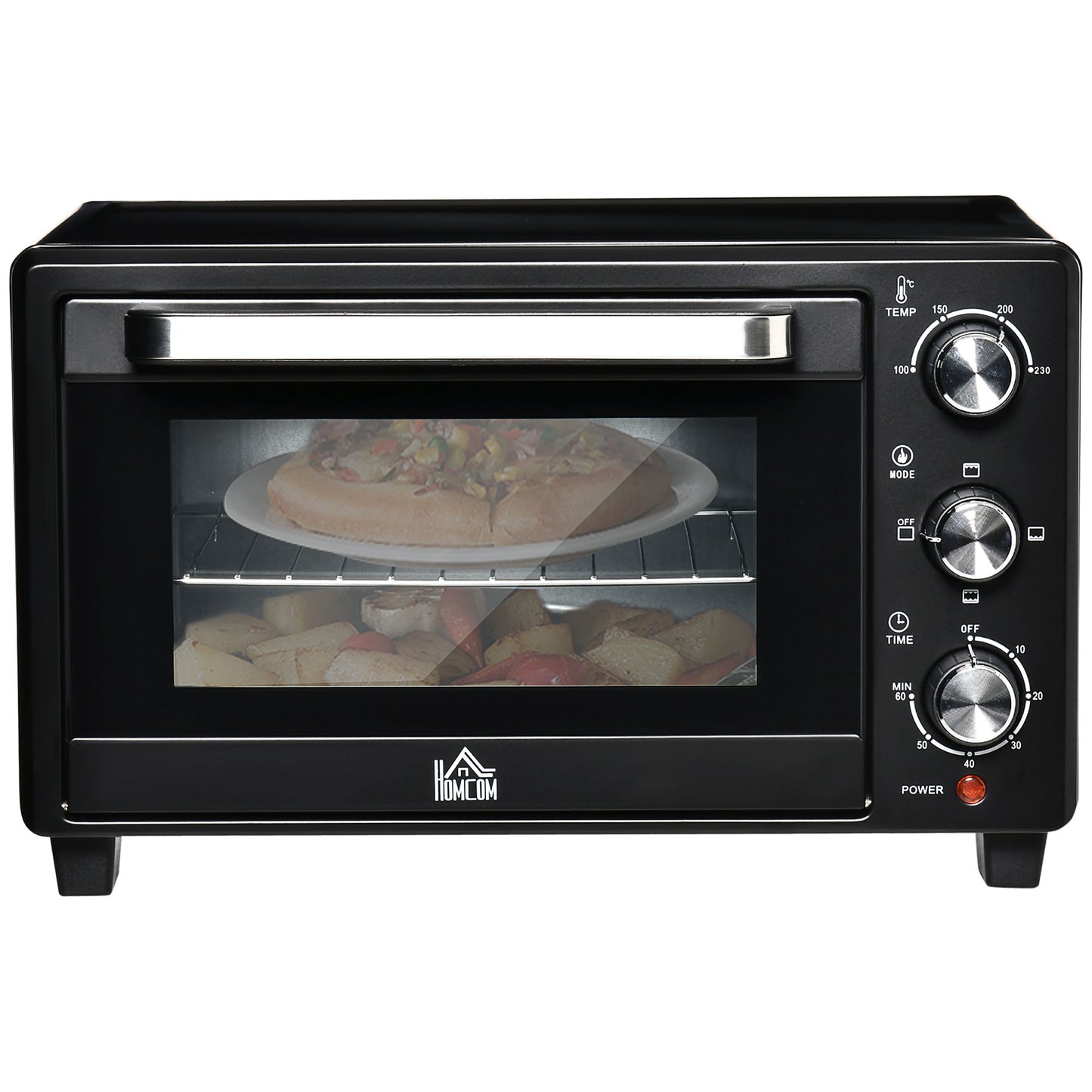 HOMCOM Mini Oven, 21L Countertop Electric Grill, Toaster Oven 1400W