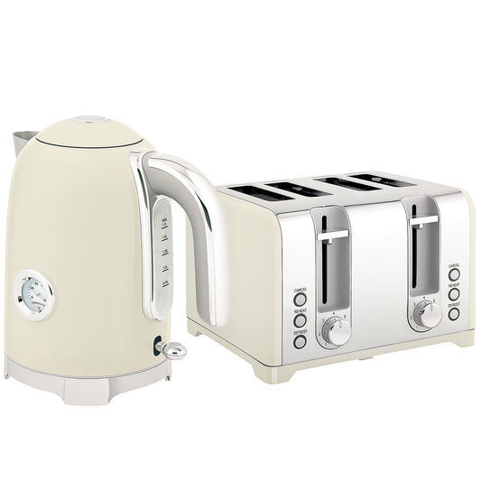 HOMCOM Retro 3000W Kettle and Toaster Kitchen Set