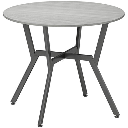 HOMCOM Round Kitchen Dining Table with Anti-Slip Foot Pads for Living Room, Dining Room, Grey