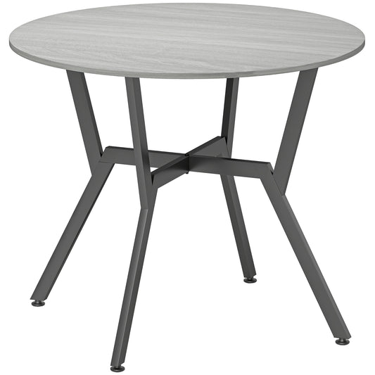 HOMCOM Round Kitchen Dining Table with Anti-Slip Foot Pads for Living Room, Dining Room, Grey