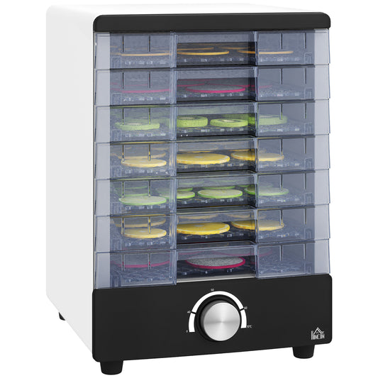 HOMCOM Seven Tray, 40-70°C Kitchen Food Dehydrator - White