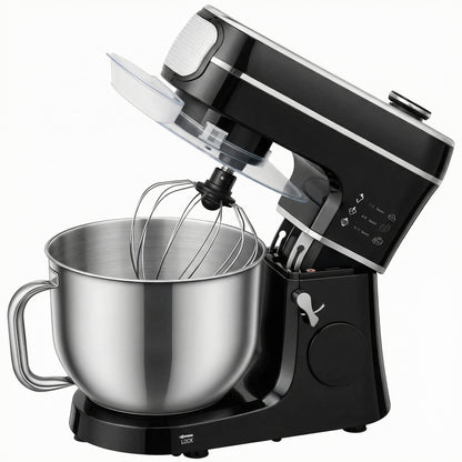 HOMCOM Stand Mixer, 6L 1400W Tilt-Head Food Mixer with 11 Speeds & LED Display, Black