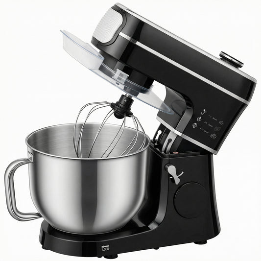 HOMCOM Stand Mixer, 6L 1400W Tilt-Head Food Mixer with 11 Speeds & LED Display, Black