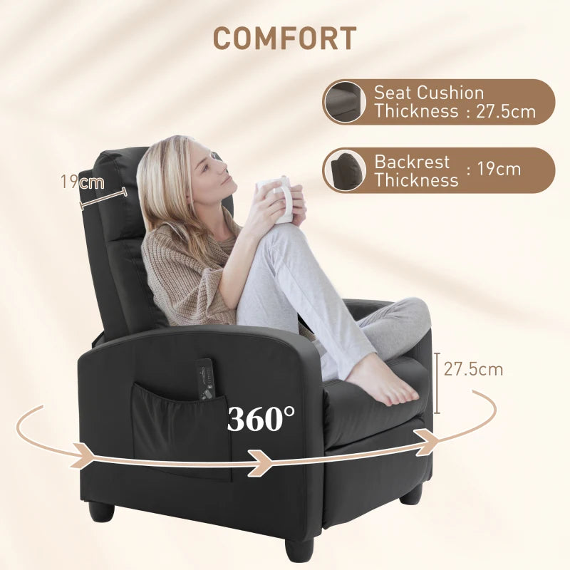 Heated faux leather massage recliner chair