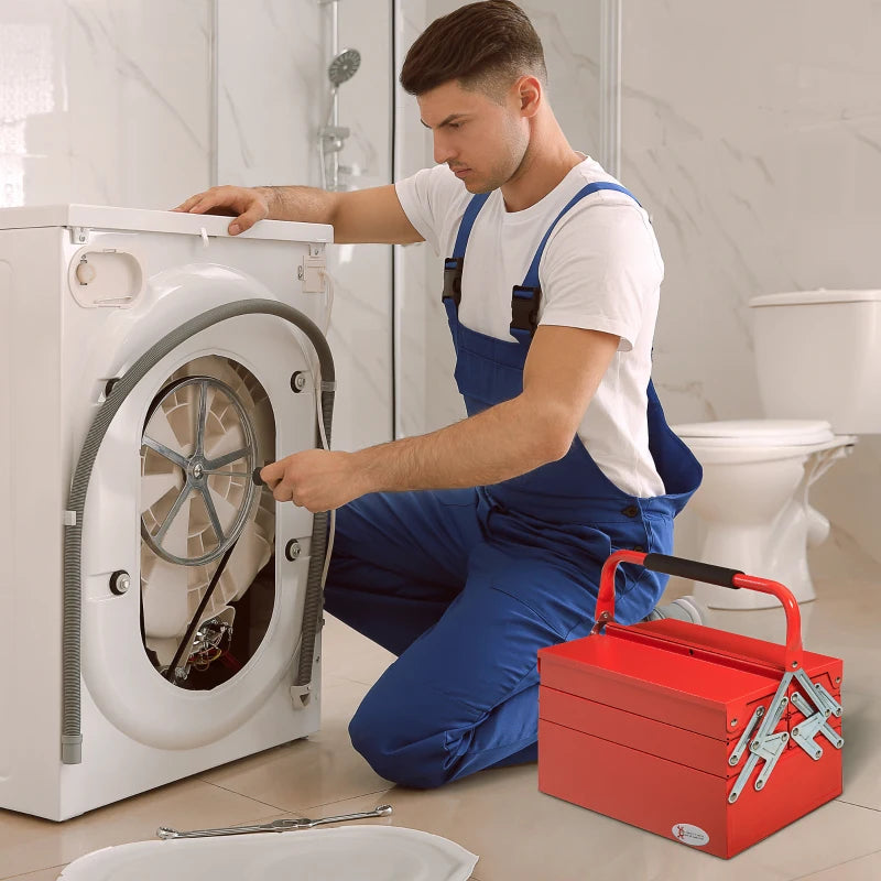 Heavy-duty metal toolbox for tool safety