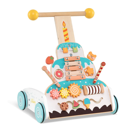 Height Adjustable Baby Push Walker with Activity Center and Xylophone