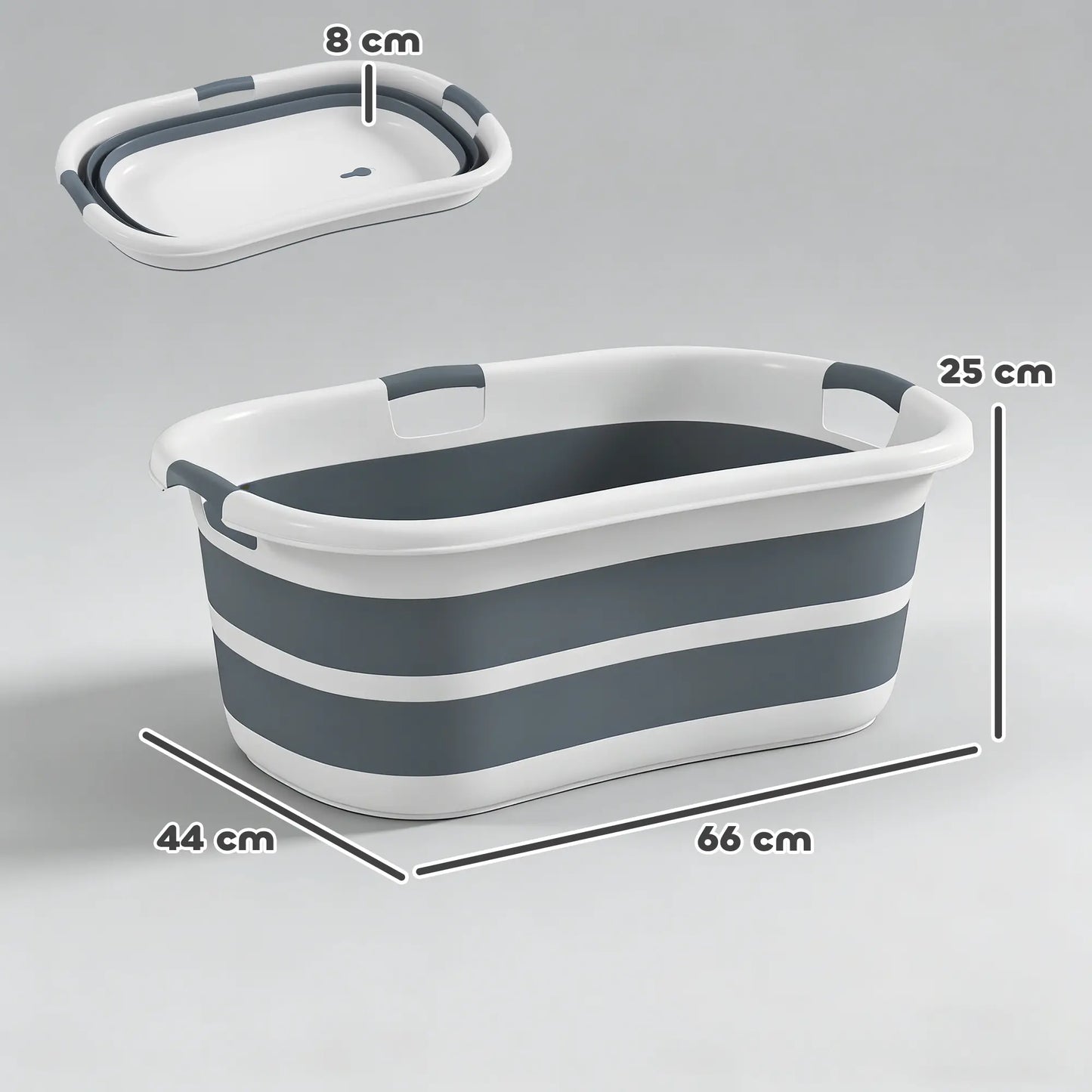 PawHut Dog Bath Tub, Portable Foldable Dog Bathtub with Drainage Hole for Small Dogs Puppies, Grey