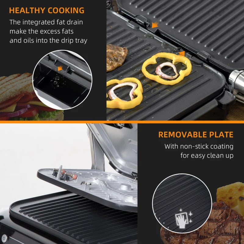 Indoor electric barbecue grill for home cooking