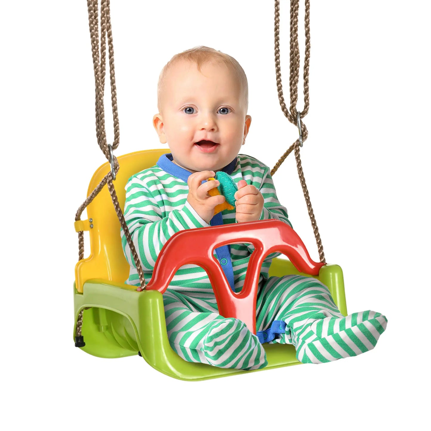 Outsunny 3 in 1 Detachable Kids Swing Seat with Safety Belt, Adjustable Rope for Indoor, Outdoor