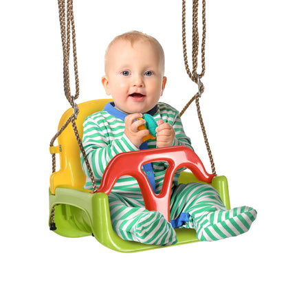 Outsunny 3 in 1 Detachable Kids Swing Seat with Safety Belt, Adjustable Rope for Indoor, Outdoor