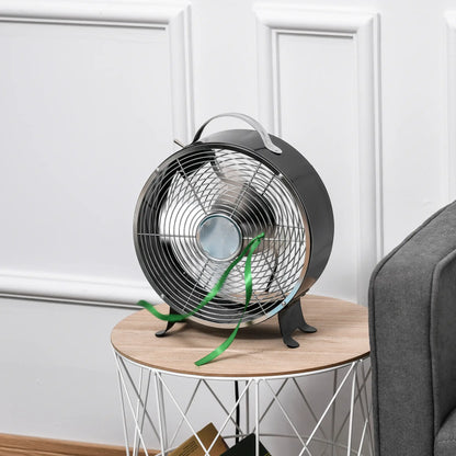 HOMCOM 10" 2-Speed Electric Table Desk Fan w/ Safety Guard Anti-Slip Feet Portable Cooling Fan Home Office Black
