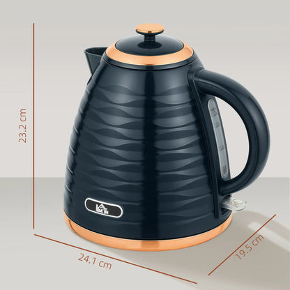 HOMCOM 3kW Rapid Boil Honeycomb Kitchen Kettle , 1.7L - Dark Blue