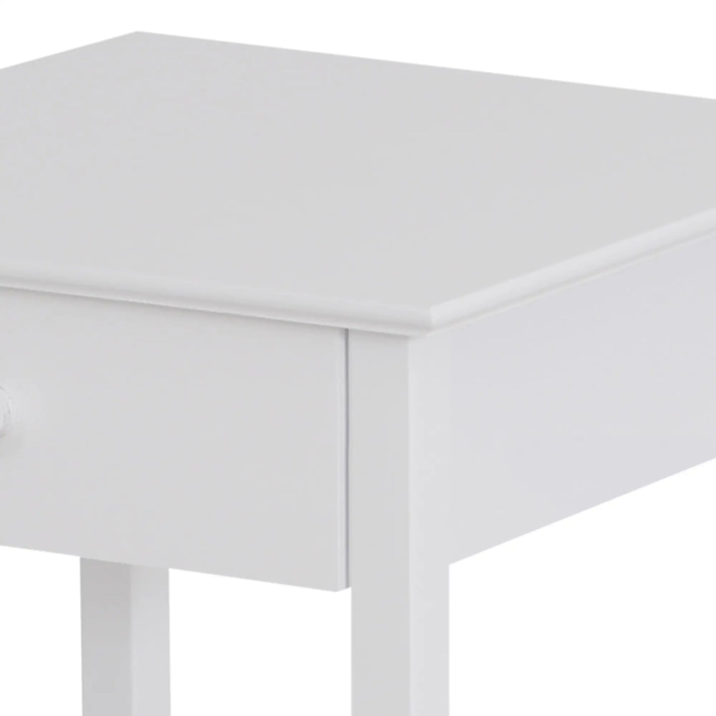 HOMCOM Wooden Side Table, Bedside Cabinet with Drawer and Storage Shelf for Bedroom, White