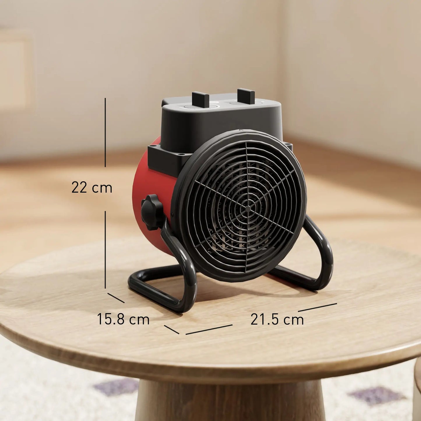 HOMCOM 2000W Portable Ceramic Electric Space Heater with Fan - Red