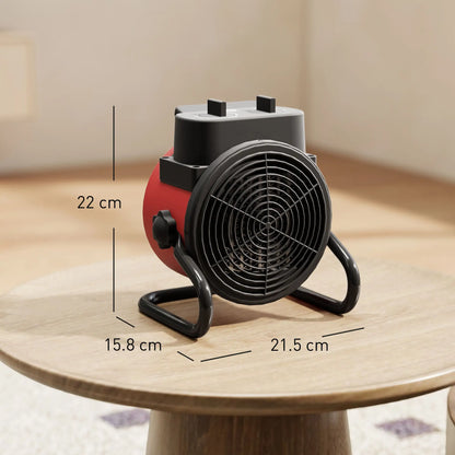 HOMCOM 2000W Portable Ceramic Electric Space Heater with Fan - Red