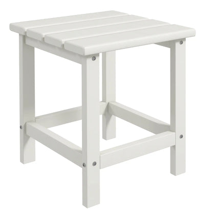 Outsunny Square Coffee Table, HDPE Tabletop and Frame for Porch, Garden, Side Table, White