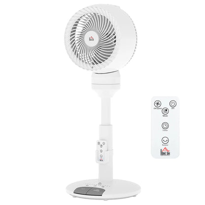 HOMCOM 9'' Air Circulator Fan 3 Speed, 70° Oscillation 90° Vertical Tilt, Height Adjustable, Remote Controller, for Living Room, Office