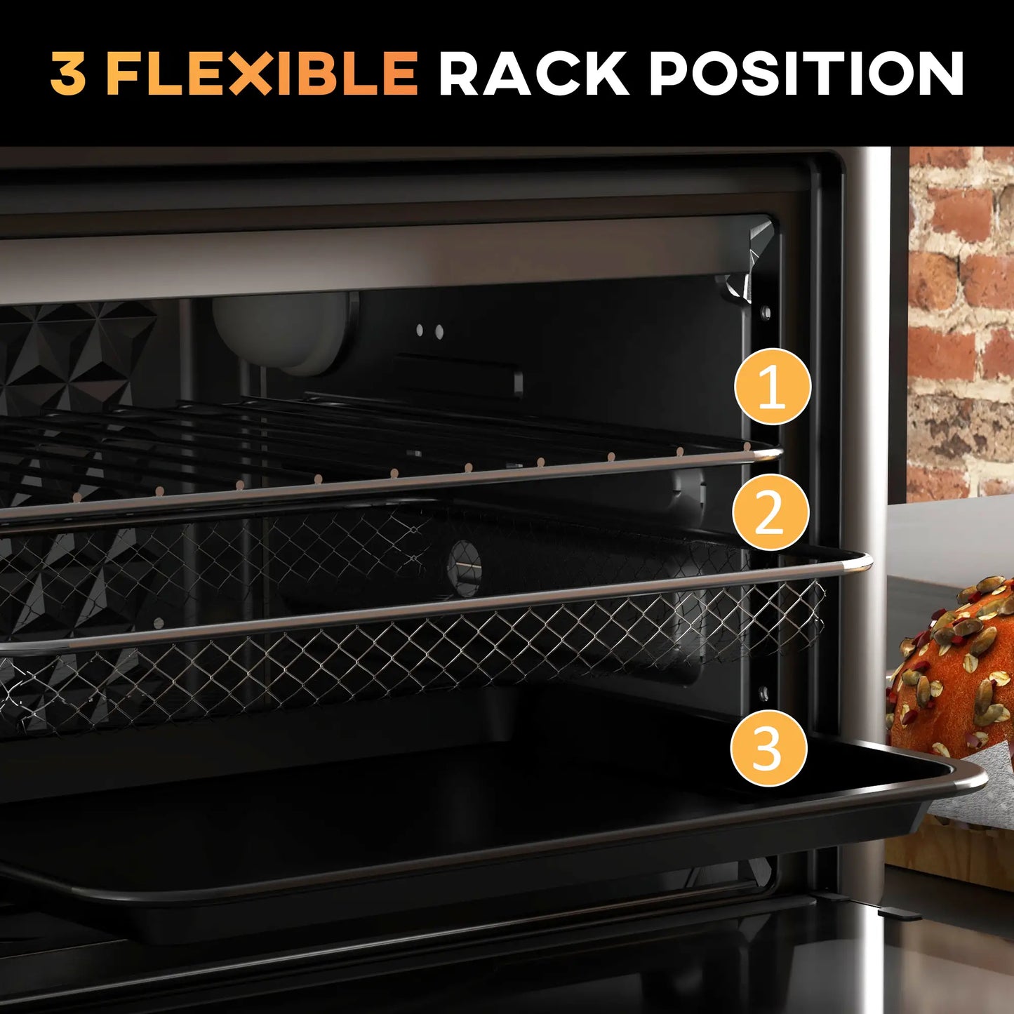 HOMCOM Air Fryer Oven, 13L Mini Oven, Multifunction Countertop Convection Oven w/ 12 Presets 1500W