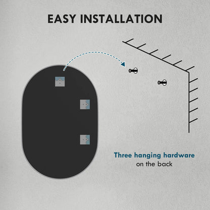 HOMCOM 60cm Round HD Tempered Glass Bathroom Mirror - Silver Tone