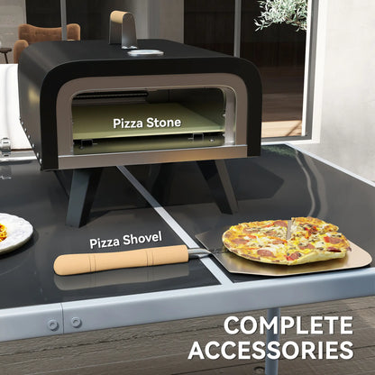 Outsunny Gas Powered 12" Pizza Oven Barbecue Charcoal Grills - Black