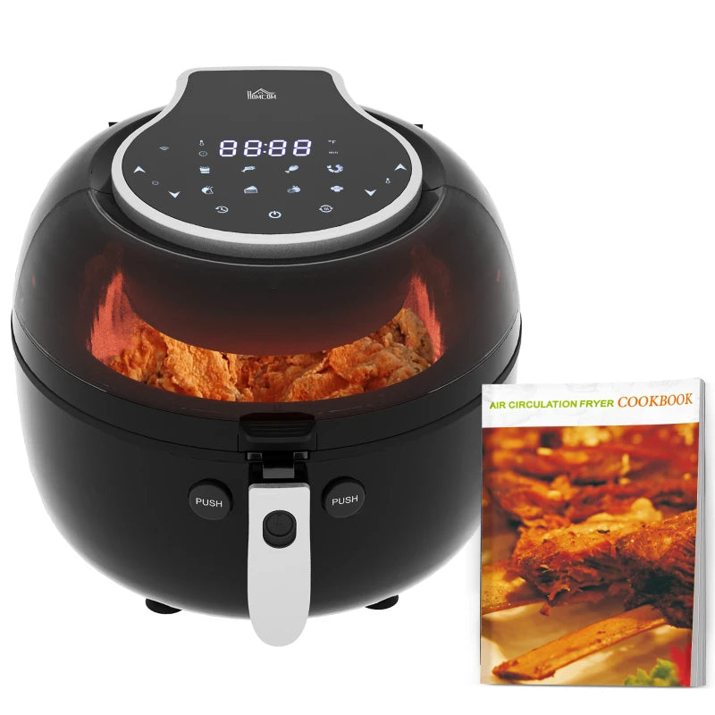 HOMCOM 7L Family Size Digital Air Fryer Oven with Roast, Broil, Bake, Dehydrate, 8 Presets, Rapid Air Circulation, Timer, Preheat, 1500W
