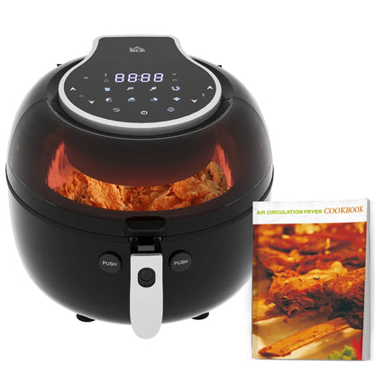 HOMCOM 7L Family Size Digital Air Fryer Oven with Roast, Broil, Bake, Dehydrate, 8 Presets, Rapid Air Circulation, Timer, Preheat, 1500W