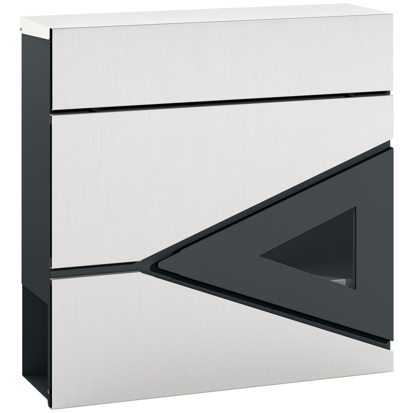 HOMCOM Wall Mounted Post Box with Viewing Window, 2 Lock, Modern Galvanised Steel Mailbox Weatherproof Letterbox