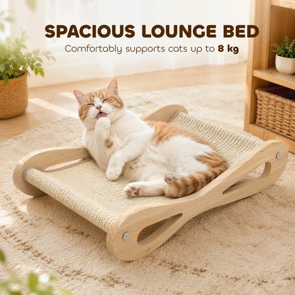 PawHut 2 in 1 Sisal Cat Scratcher Bed Cat Scratching Board and Lounger, Cream White
