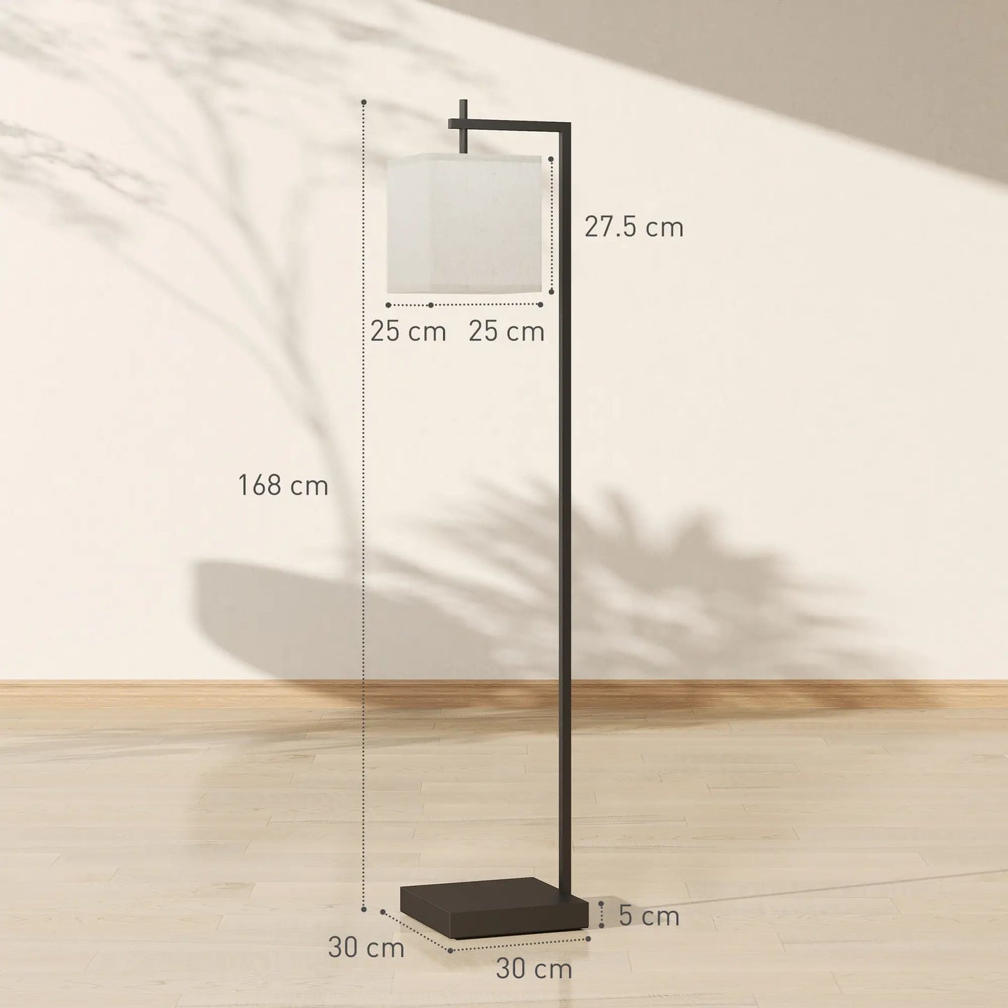 HOMCOM 66" Modern Tall Standing Floor Lamp with Adjustable Colour Temperatures & 10 Brightness Levels, Remote Control