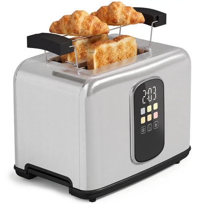 HOMCOM 2 Slice Smart Toaster with Touch Screen, LED Countdown & Warming Rack, Memory Function