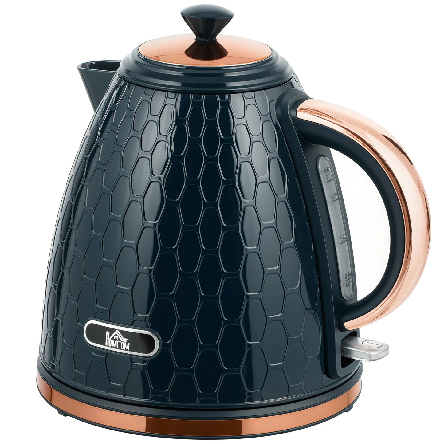 HOMCOM 3000W Rapid Boil Honeycomb Kitchen Electric Kettle - Dark Blue