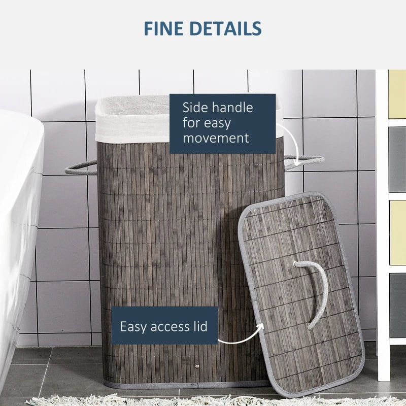 Laundry basket hamper with lid, durable design