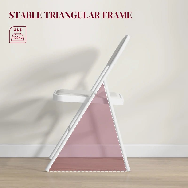 Leather Cushioned Steel Folding Chairs

