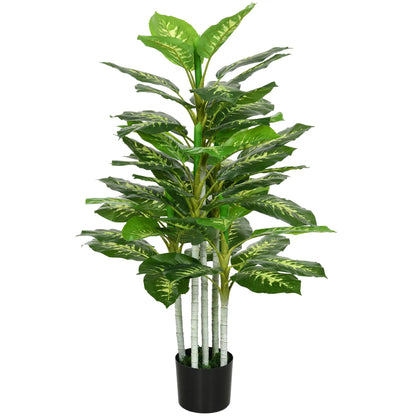 HOMCOM Artificial Evergreen Tree Fake Decorative Plant in Nursery Pot for Indoor Decor