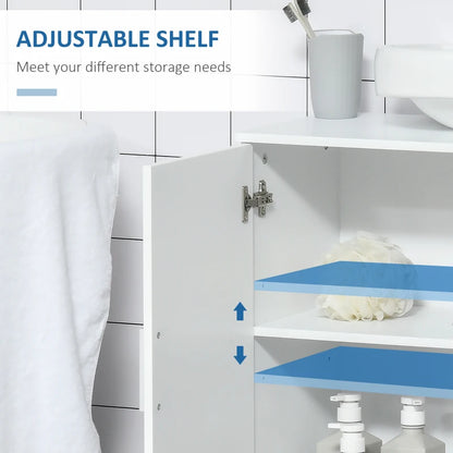 Minimalist bathroom cabinet with metallic handles