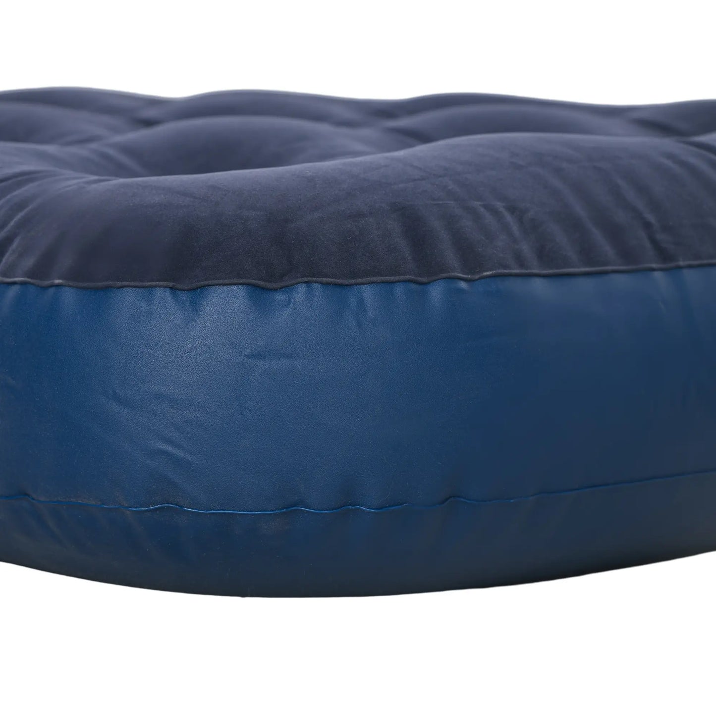 Outsunny Single Air Bed with Hand Pump, Inflatable Mattress & Flocked Surface for Guest, Camping, Travel, Blue