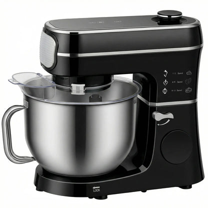 HOMCOM Stand Mixer, 6L 1400W Tilt-Head Food Mixer with 11 Speeds & LED Display, Black