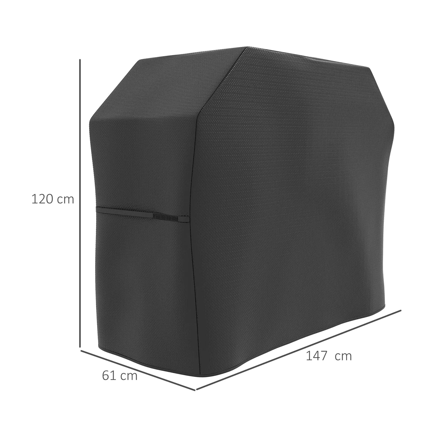 Outsunny 147 x 61cm Plastic Coated Protective Outdoor Barbecue BBQ Grill Cover - Black